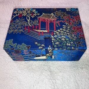 Chinoiserie fabric box, vintage